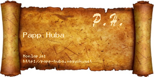 Papp Huba névjegykártya
